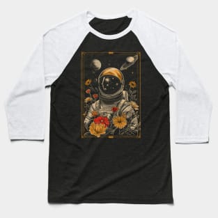Astronaut And Flowers 1 Baseball T-Shirt